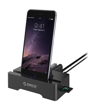 هاب 3 پورت USB 3.0 با 2 پورت شارژ و درگاه کارت حافظه همراه آداپتور اوریکو HSC3-TS