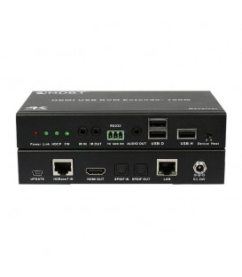 افزایش طول Audio و LAN و RS232 و USB KVM و HDMI بر روی کابل شبکه تا 100 متر با ریموت کنترل فرانت