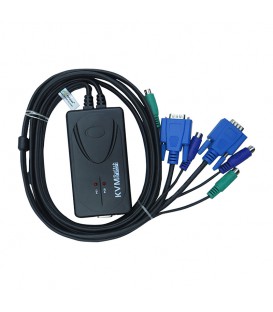 کی وی ام سوئیچ 2 پورت VGA با پورت PS2 همراه کابل فرانت FN-K2PS