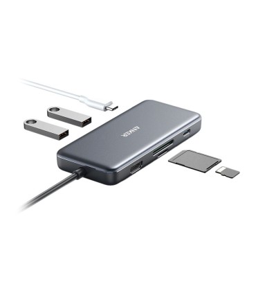 هاب 7 پورت Type C به USB 2.0 با پورت HDMI و درگاه کارت حافظه با قابلیت PD انکر A8346