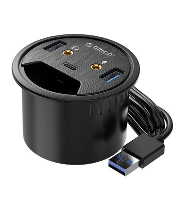 هاب 5 پورت USB 3.0 با میکروفون و هدفون و Type C اوریکو DESK-2U1C