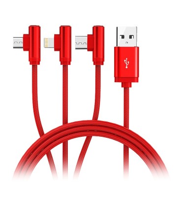 کابل تبدیل USB به Iphone Lightning و Type-C و Micro USB اوریکو H3S-12