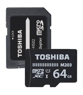 کارت حافظه microSDXC توشیبا M203 کلاس 10 سرعت 100MBps ظرفیت 64 گیگابایت همراه با آداپتور SD