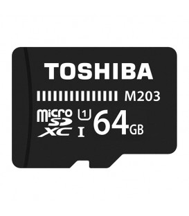 کارت حافظه microSDXC توشیبا M203 کلاس 10 سرعت 100MBps ظرفیت 64 گیگابایت همراه با آداپتور SD