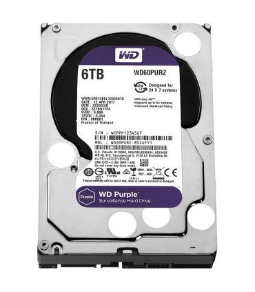هارد دیسک اینترنال وسترن دیجیتال Purple WD60PURZ ظرفیت 6 ترابایت