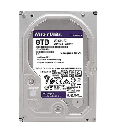هارد دیسک اینترنال وسترن دیجیتال Purple WD82PURZ ظرفیت 8 ترابایت