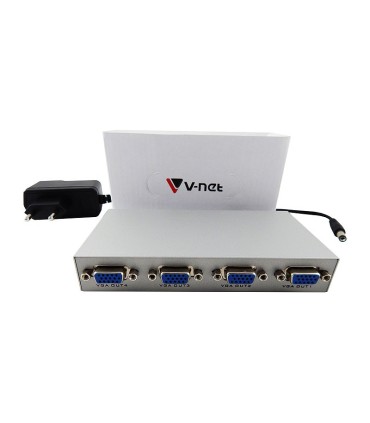 اسپلیتر 4 پورت VGA همراه آداپتور وی نت