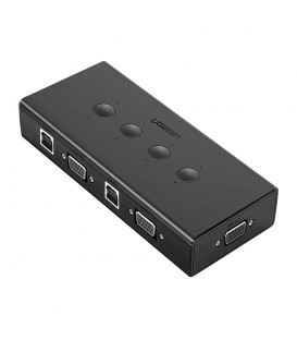 کی وی ام سوئیچ 4 پورت VGA با پورت USB همراه کابل یوگرین 50280 CM154