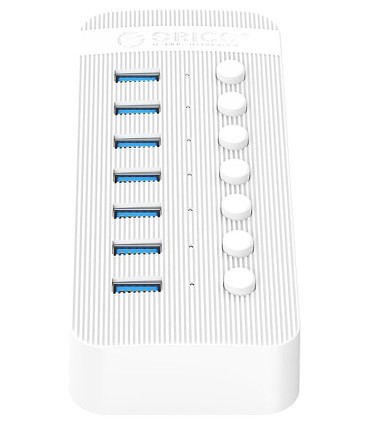 هاب 7 پورت USB 3.0 کلید دار همراه آداپتور اوریکو CT2U3-7AB