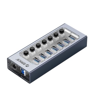 هاب 7 پورت USB 3.0 کلید دار همراه آداپتور اوریکو AT2U3-7AB