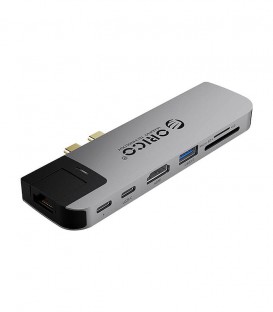 هاب 8 پورت Type C به USB 3.0 - 2.0 و پورت HDMI و LAN و Type C و درگاه کارت حافظه با قابلیت PD اوریکو 2CT-8HR