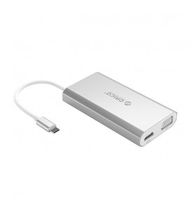 هاب 8 پورت Type C به USB 3.0 با پورت HDMI و VGA و LAN و درگاه کارت حافظه با قابلیت PD اوریکو ADS3