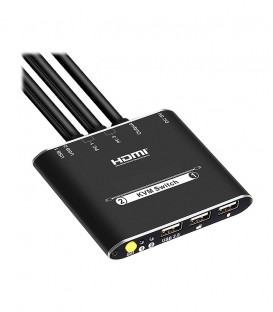 کی وی ام سوئیچ 2 پورت HDMI همراه کابل لایمستون LS-HKC0201