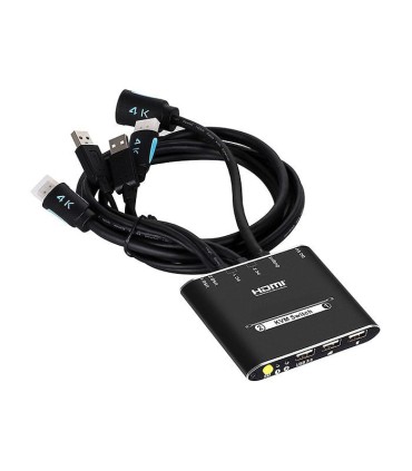 کی وی ام سوئیچ 2 پورت HDMI همراه کابل لایمستون LS-HKC0201