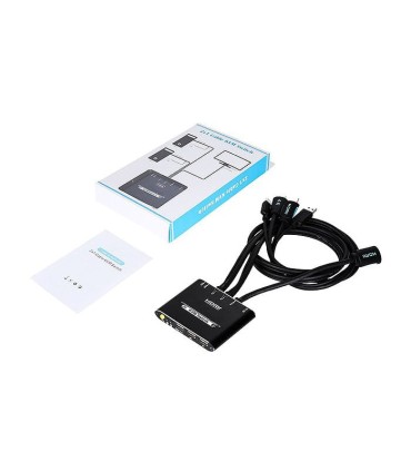 کی وی ام سوئیچ 2 پورت HDMI همراه کابل لایمستون LS-HKC0201