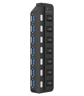 هاب 7 پورت USB 3.0 کلید دار همراه آداپتور فرانت FN-U3H701S