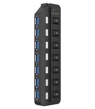 هاب 7 پورت USB 3.0 کلید دار همراه آداپتور فرانت FN-U3H701S