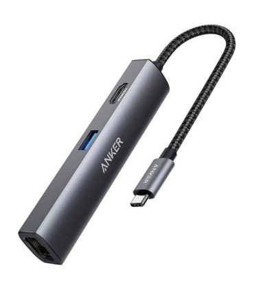 هاب 5 پورت Type C به USB 3.0 با پورت HDMI و LAN انکر 533 A8338