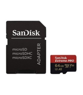 کارت حافظه microSDXC سن دیسک Extreme PRO کلاس 10 سرعت 200MBps ظرفیت 64 گیگابایت همراه با آداپتور SD