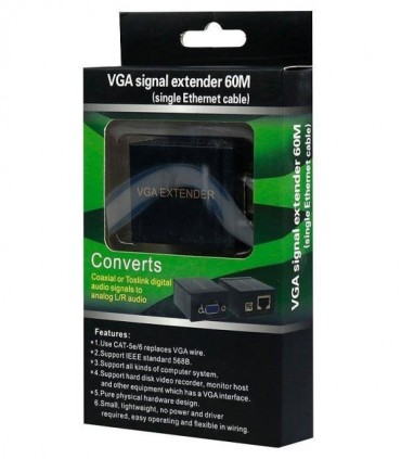 افزایش طول VGA بر روی کابل شبکه تا 60 متر وی نت V-EXVGA060