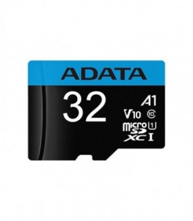 کارت حافظه microSDHC ای دیتا Premier A1 V10 کلاس 10 سرعت 100MBps ظرفیت 32 گیگابایت همراه با آداپتور SD