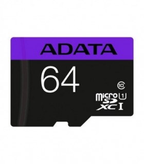 کارت حافظه microSDXC ای دیتا Premier کلاس 10 سرعت 80MBps ظرفیت 64 گیگابایت همراه با آداپتور SD