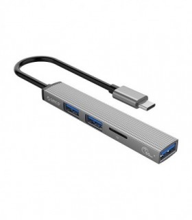 هاب 4 پورت Type C به USB 3.0 - 2.0 و درگاه کارت حافظه اوریکو AH-12F