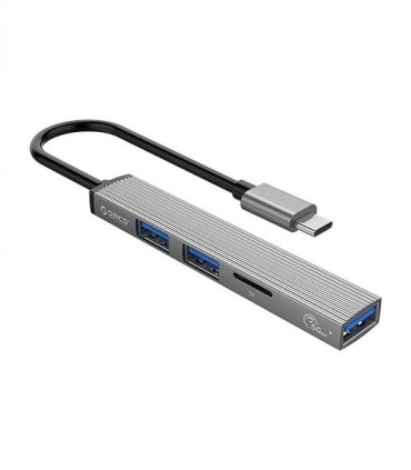 هاب 4 پورت Type C به USB 3.0 - 2.0 و درگاه کارت حافظه اوریکو AH-12F