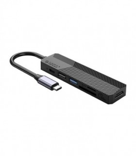 هاب 6 پورت Type C به USB 3.0 - 2.0 با پورت HDMI و درگاه کارت حافظه با قابلیت PD اوریکو MDK-6P
