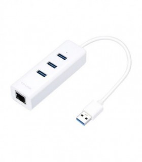 هاب 4 پورت USB 3.0 با پورت LAN تی پی لینک UE330