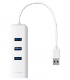 هاب 4 پورت USB 3.0 با پورت LAN تی پی لینک UE330