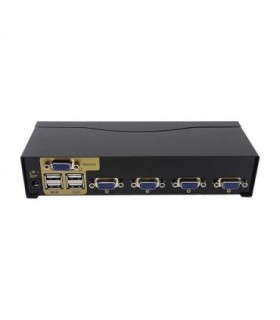 کی وی ام سوئیچ 4 پورت VGA با پورت USB همراه کابل فرانت FN-K4US