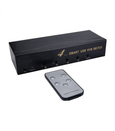 کی وی ام سوئیچ 4 پورت VGA با پورت USB همراه کابل فرانت FN-K4US