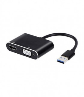تبدیل USB 2.0 به HDMI و VGA همراه صدا فرانت FN-U3DVH