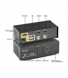 کی وی ام سوئیچ 2 پورت HDMI اتوماتیک کی نت پلاس KP-H622