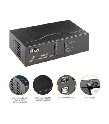 کی وی ام سوئیچ 2 پورت HDMI اتوماتیک کی نت پلاس KP-H622