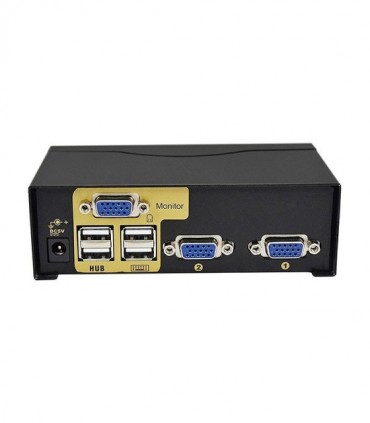 کی وی ام سوئیچ 2 پورت VGA اتوماتیک همراه کابل فرانت FN-K2US