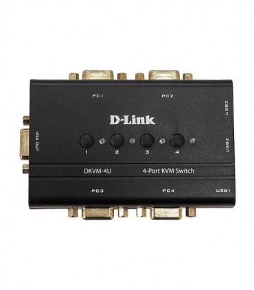 کی وی ام سوئیچ 4 پورت VGA با پورت USB دی لینک DKVM-4U