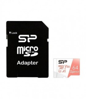 کارت حافظه microSDXC سیلیکون پاور Superior کلاس 10 سرعت 100MBps ظرفیت 64 گیگابایت همراه با آداپتور SD