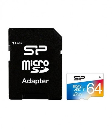 کارت حافظه microSDXC سیلیکون پاور Elite کلاس 10 سرعت 100MBps ظرفیت 64 گیگابایت همراه با آداپتور SD