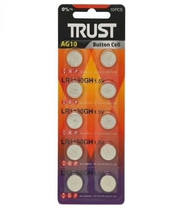 باتری دکمه ای AG10 تراست بسته 10 عددی