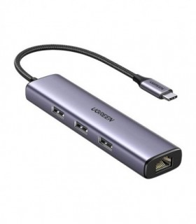 هاب 4 پورت Type C به USB 3.0 با پورت LAN یوگرین 60600 CM475