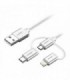 کابل تبدیل USB به Iphone Lightning و Type-C و Micro USB یوگرین US186