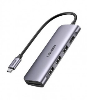 هاب 6 پورت Type C به USB 3.0 با پورت HDMI و درگاه کارت حافظه یوگرین 70410 CM195