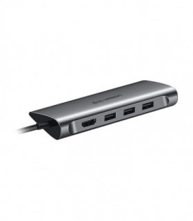 هاب 8 پورت Type C به 3.0 USB با پورت HDMI و LAN و درگاه کارت حافظه باقابلیت PD یوگرین 50538 CM121