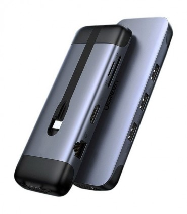 هاب 9 پورت Type C به 3.0 USB با پورت HDMI و VGA و LAN و درگاه کارت حافظه با قابلیت PD یوگرین 70409 CM286