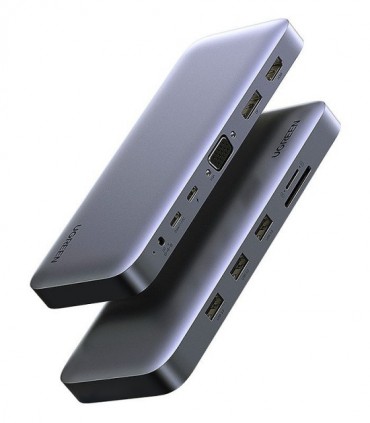 هاب 10 پورت 3.0 USB با پورت HDMI و VGA و DisplayPort و Type C درگاه کارت حافظه با قابلیت PD یوگرین 70305 CM280