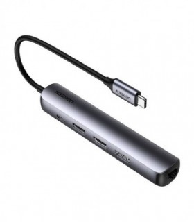 هاب 5 پورت Type C به 3.0 USB با پورت HDMI و LAN با قابلیت PD یوگرین 10919 CM418
