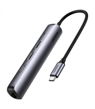 هاب 5 پورت Type C به 3.0 USB با پورت HDMI و LAN با قابلیت PD یوگرین 10919 CM418