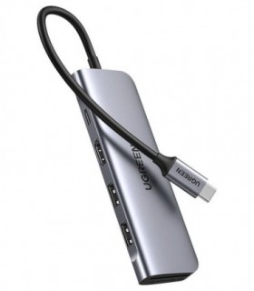 هاب 6 پورت Type C به USB 3.0 با پورت HDMI و درگاه کارت حافظه با قابلیت PD یوگرین 70411 CM195